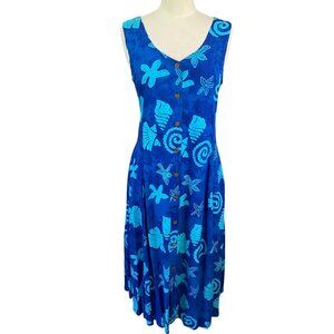 Pearl Lace Up Back Tropical Maxi Dress Tie Dye Sleeveless Beach Vacation-OS